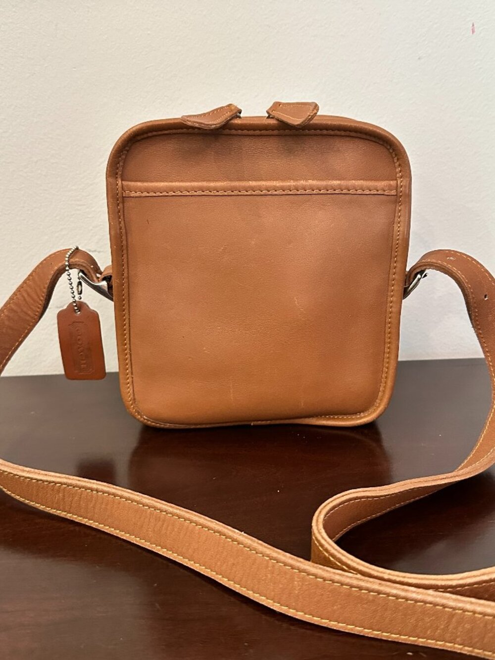 Leather Brown zip Camera Bag Shoulder Purse
